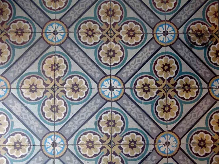 Carreaux de ciment ancien, Lons-le-Saunier, Carrelage Grappin